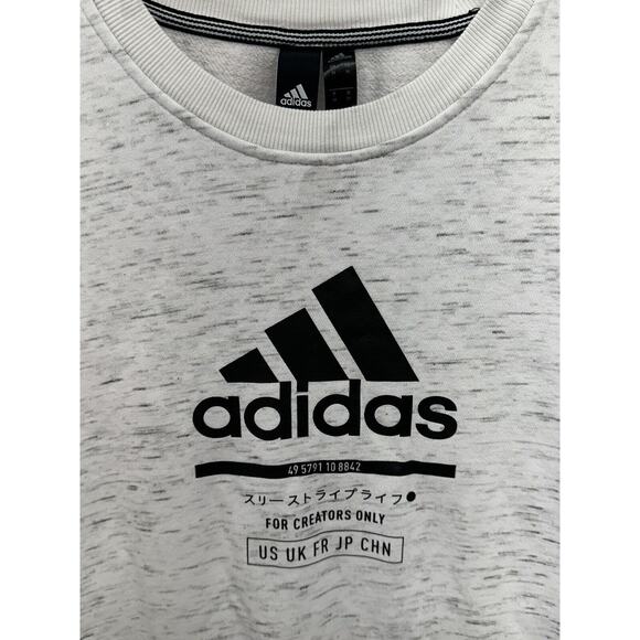 Mens Adidas Size Medium For Creators Only Sweat Shirt Longsleeve Heather White - Picture 2 of 6